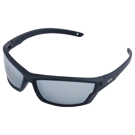 Deltaplus Outride, Safety Glasses, Silver Mirror Lens, Black Frame, Full-Frame 18034